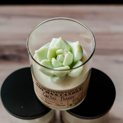8oz Cactus Flower Scented Soy Wax Candle