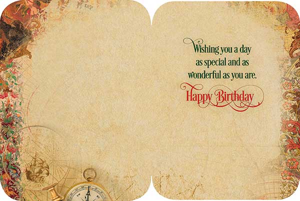 Birthday Card: Wishing you a day as special and as wonderful as you are.