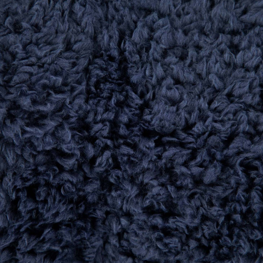 Navy Blue Plush Sherpa Throw Blanket 50 x 60